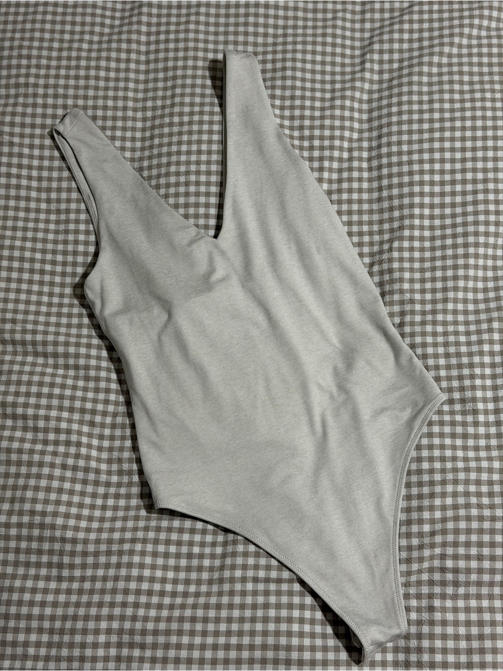 Vuori Light Gray V-Neck Bodysuit